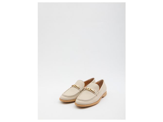 Tod's Hammered leather loafers Beige - view 2