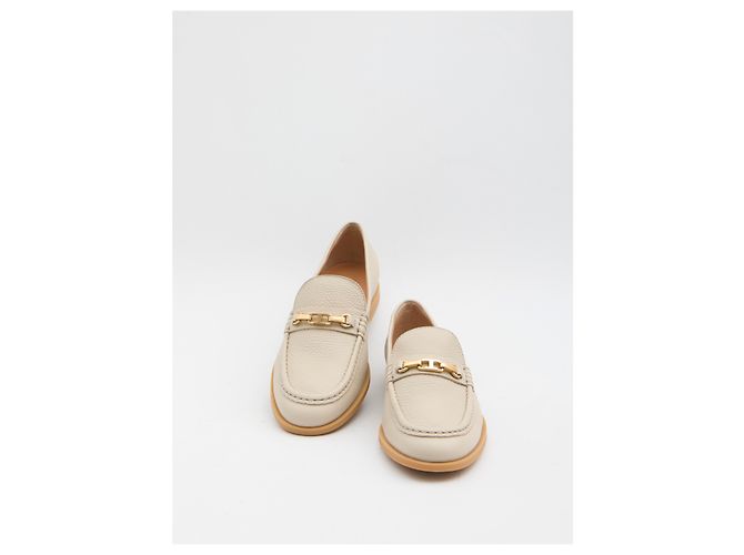 Tod's Hammered leather loafers Beige - view 5