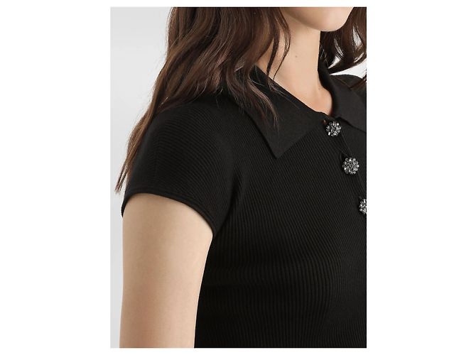 Dolce & Gabbana Geripptes Polo-Oberteil Schwarz - Ansicht 3