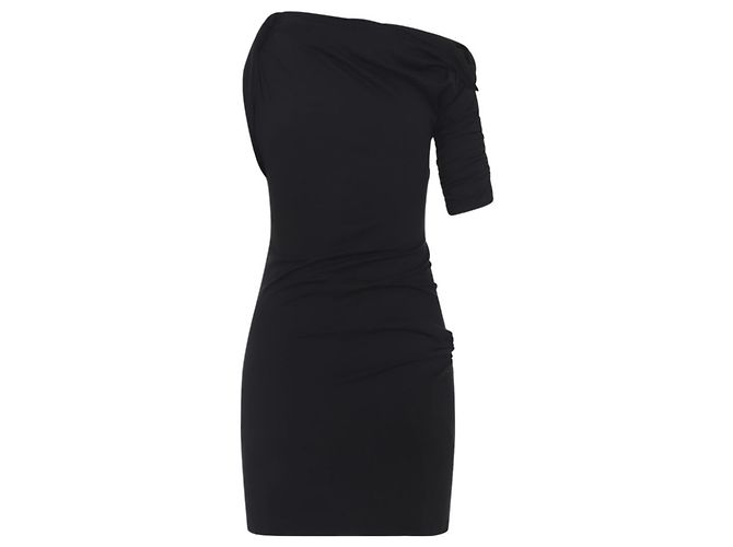 Mini vestido drapeado Jacquemus preto de seda e algodão - vista 3