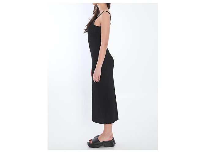 Alexander Wang Abito slip con logo 3D Nero - vista 3