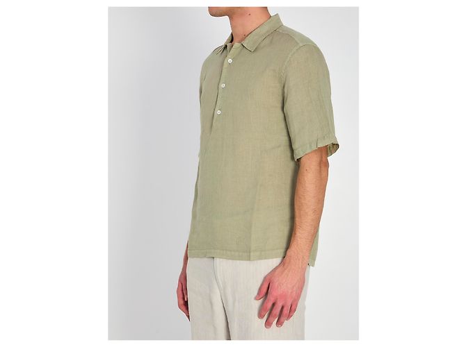 Camicia Barena Mola Telino in lino verde - vista 2