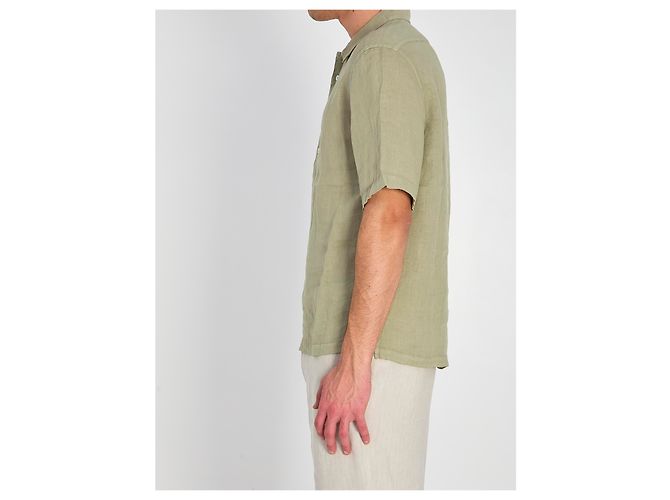 Camicia Barena Mola Telino in lino verde - vista 3