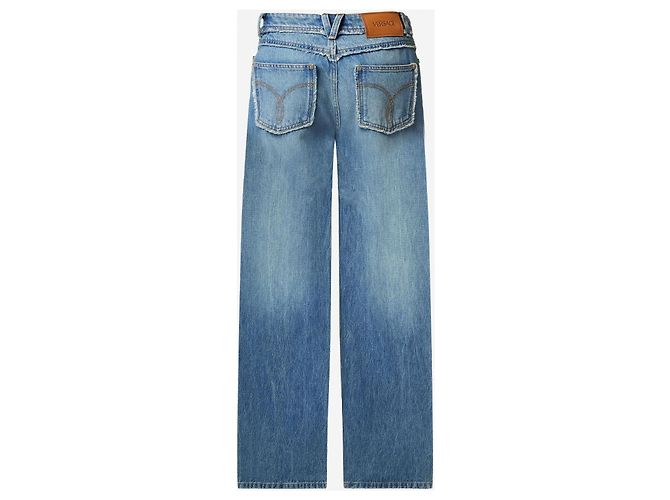 Medusa Jeans Versace de pernas largas em denim azul desfiado - vista 2