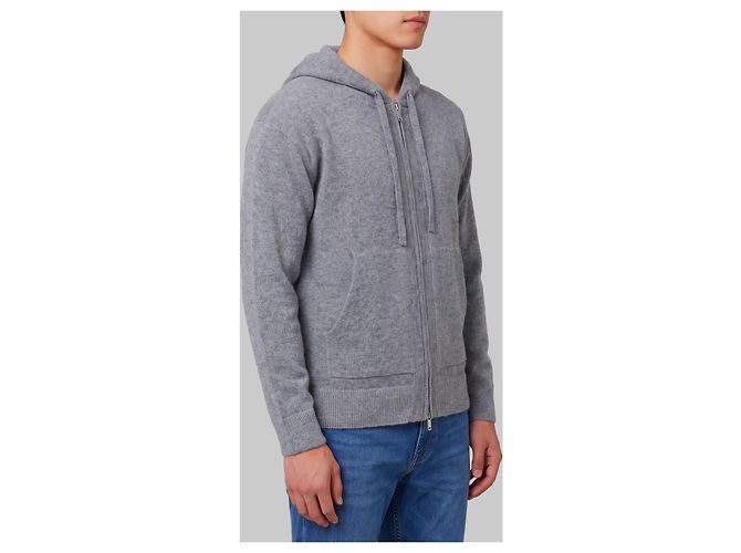 Roberto Collina Sudadera de lana merino con cremallera en gris - vista 2