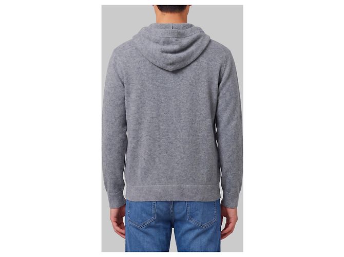 Roberto Collina Sudadera de lana merino con cremallera en gris - vista 3
