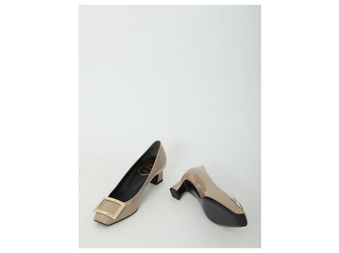 Roger Vivier Décolleté Belle Vivier Trompette Beige - vista 5