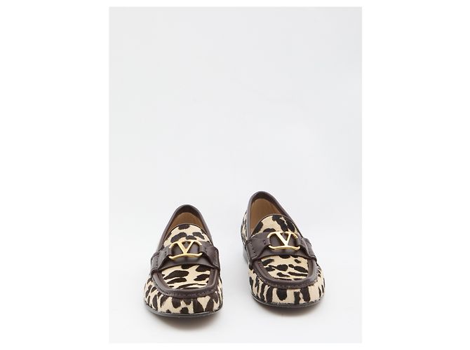 Valentino Garavani Mocassini VLogo Signature Marrone - vista 5