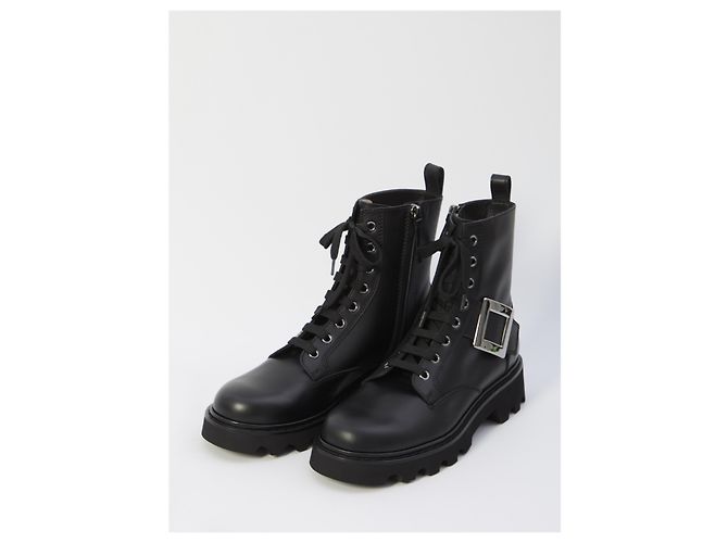 Roger Vivier Viv Rangers Combat-Stiefel Schwarz - Ansicht 2