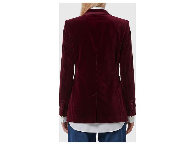 Dolce & Gabbana Chaqueta de terciopelo de botonadura sencilla Burdeos - vista 2