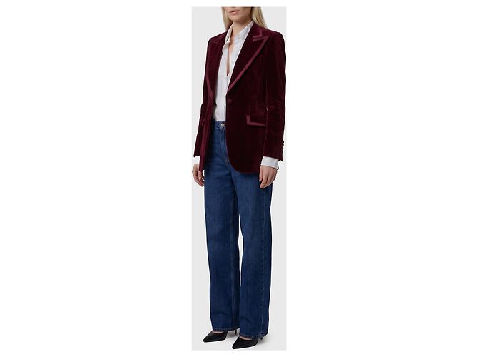 Dolce & Gabbana Chaqueta de terciopelo de botonadura sencilla Burdeos - vista 3