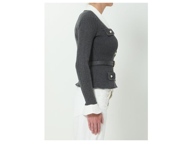 Self Portrait Strickcardigan aus Wollmischung grau - Ansicht 3