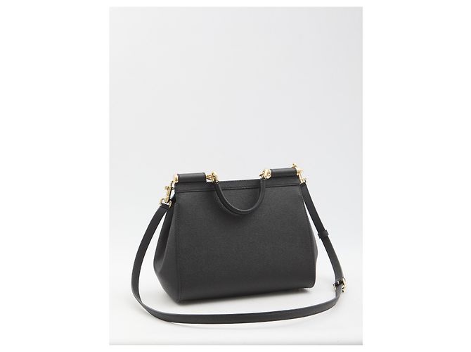 Bolsa Sicily grande de pele preta Dolce & Gabbana Preto - vista 2