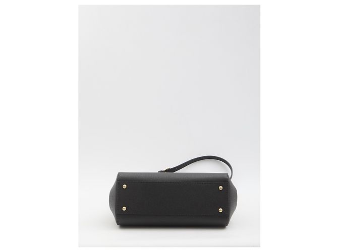 Bolsa Sicily grande de pele preta Dolce & Gabbana Preto - vista 3