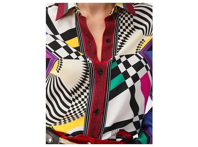 Versace Camisa de sarga de seda estampada Multicolor - vista 4