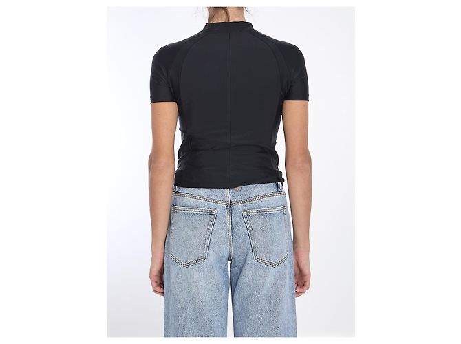 Alexander Wang Rash Guard T-Shirt mit Logo Schwarz - Ansicht 4