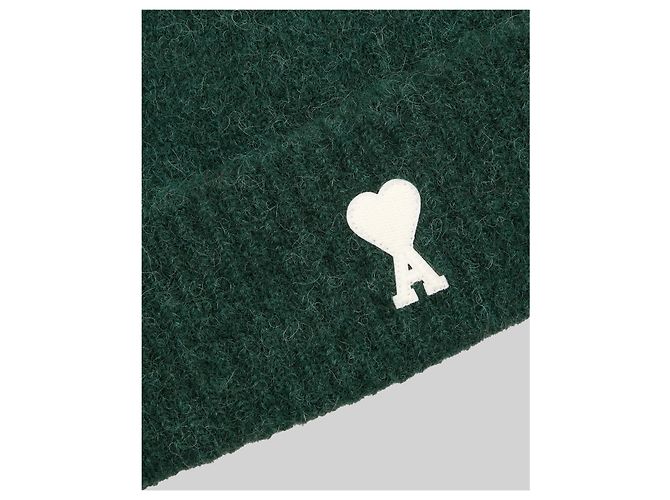 Ami Paris Gorro Ami de Coeur de alpaca verde - vista 3