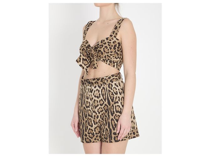 Dolce & Gabbana Popeline-Top mit Leoprint Mehrfarben - Ansicht 2