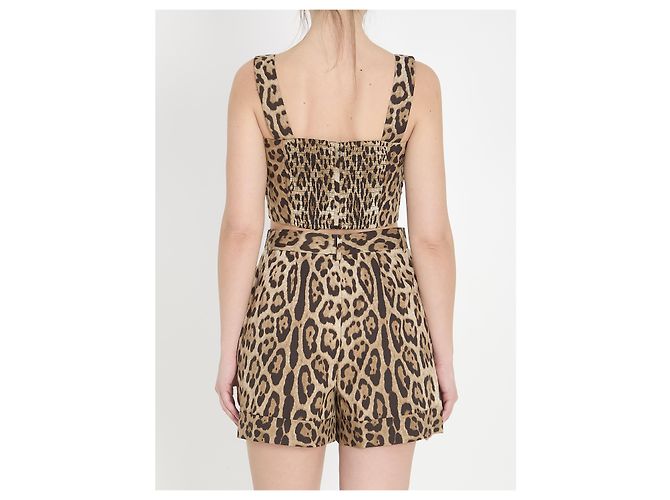 Dolce & Gabbana Popeline-Top mit Leoprint Mehrfarben - Ansicht 4