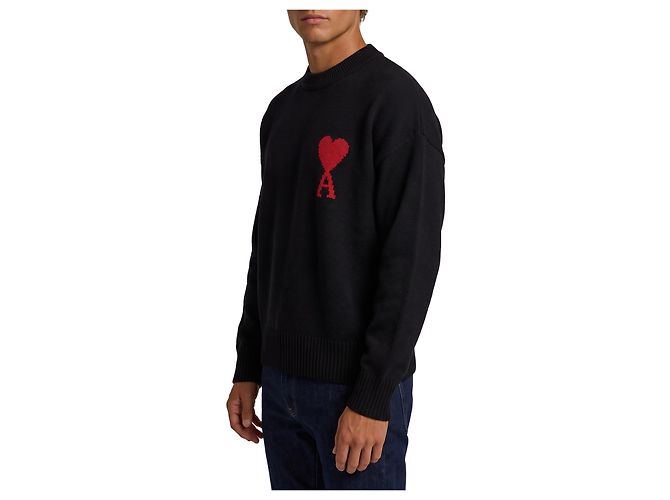 Ami Paris Ami de Coeur wool sweater black - view 2