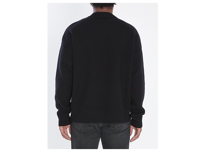 Ami Paris Ami de Coeur wool sweater black - view 4