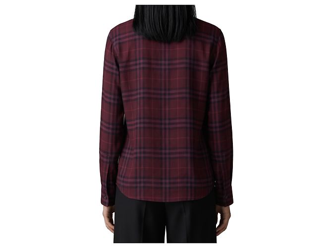 Burberry Camisa de cuadros Rhiannon con bufanda Púrpura - vista 3