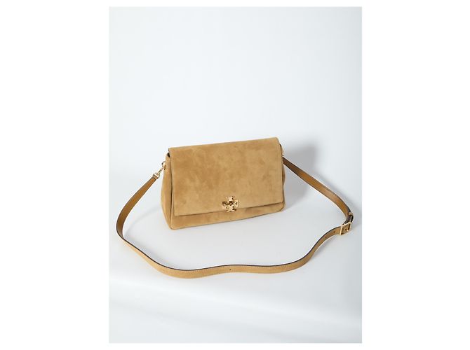 Borsa Charlie in camoscio beige Tory Burch - vista 4