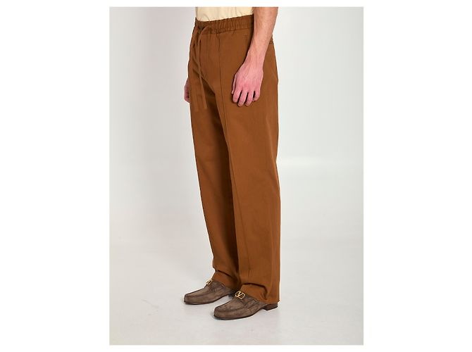 Valentino Garavani Pantaloni in gabardine di cotone Marrone - vista 2