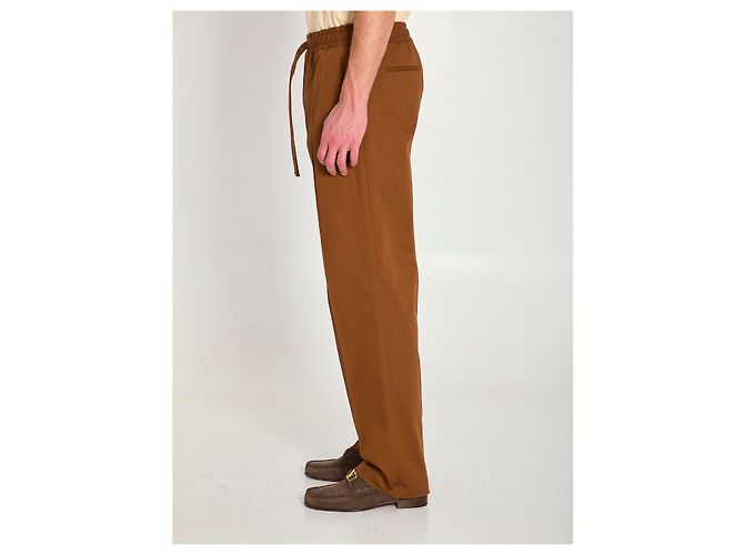 Valentino Garavani Pantaloni in gabardine di cotone Marrone - vista 3