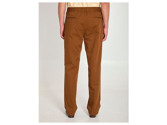 Valentino Garavani Pantaloni in gabardine di cotone Marrone - vista 4
