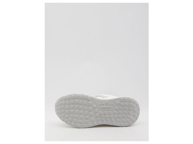 Sneakers Hogan Hi-Fi in pelle bianca e argento Bianco - vista 4