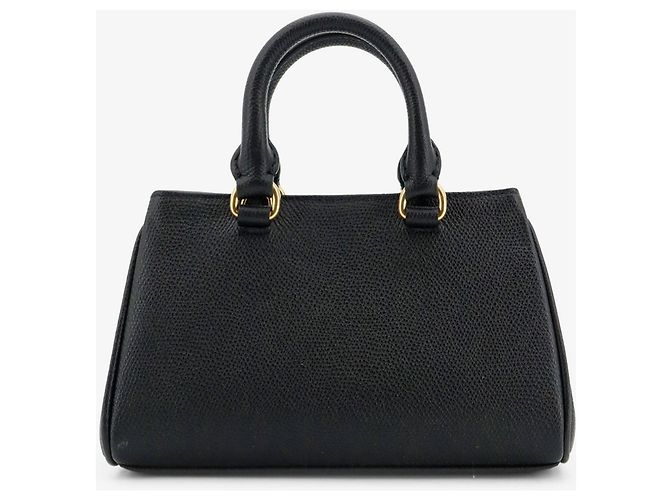 Valentino Garavani VLogo Signature Mini-Tasche aus körnigem Kalbsleder Schwarz - Ansicht 3
