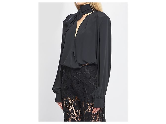 Federica Tosi Blusa cruzada com lenço - vista 2