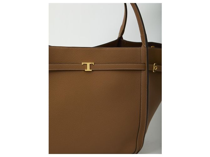 Tod's Borsa shopping Medium T Signature Marrone - vista 4