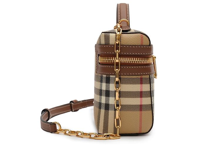 Burberry Mini bolso de tocador de cuadros Beige - vista 2