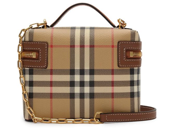 Burberry Mini bolso de tocador de cuadros Beige - vista 3