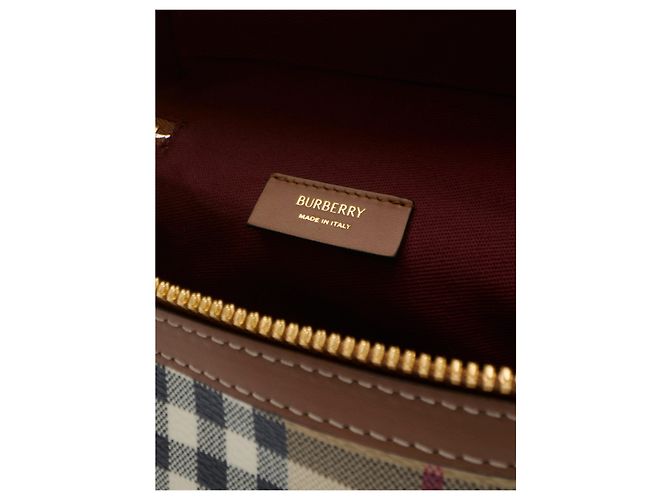 Burberry Mini bolso de tocador de cuadros Beige - vista 4