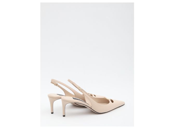 Dolce & Gabbana Slingback-Pumps aus Seidennappa Pink - Ansicht 3