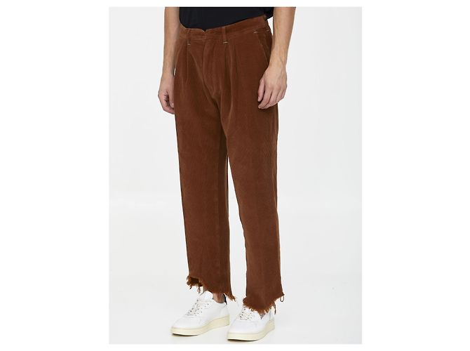 Incotex Pantaloni in velluto cognac - vista 2