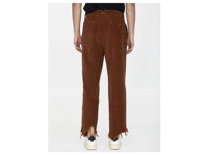 Incotex Pantaloni in velluto cognac - vista 3
