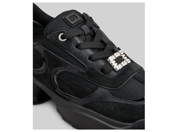 Roger Vivier Viv' on the Run Sneaker aus Leder und Stoff Schwarz - Ansicht 4
