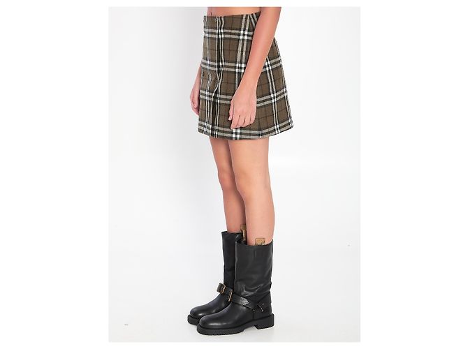Burberry Minirock mit Karomuster Grün - Ansicht 2