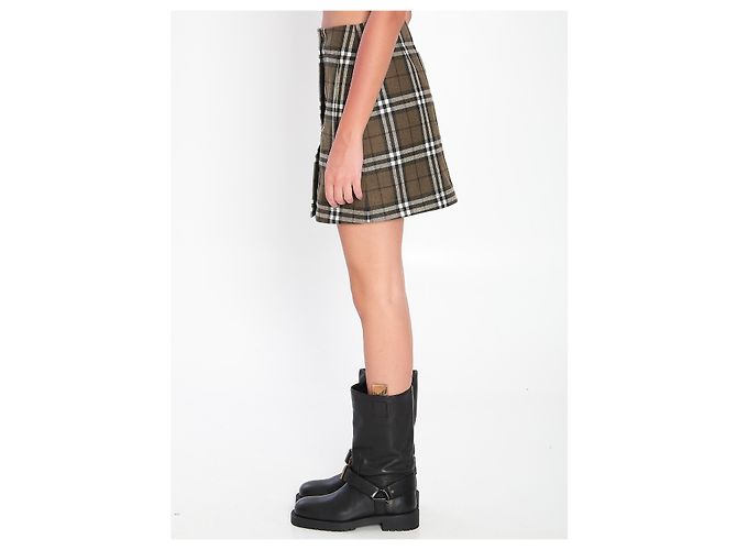 Burberry Minirock mit Karomuster Grün - Ansicht 3