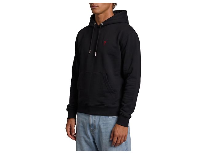 Hoodie Ami Paris Ami De Coeur preto de algodão - vista 2