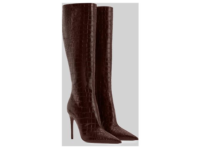 Paris Texas Stivale Vera 105 in croco Ebony Marrone - vista 2