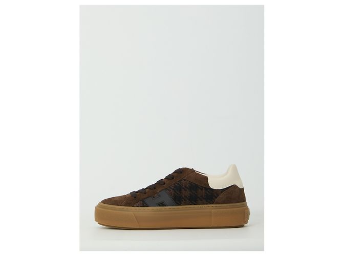 Hogan Baskets à lacets H705 Marron - vue 4