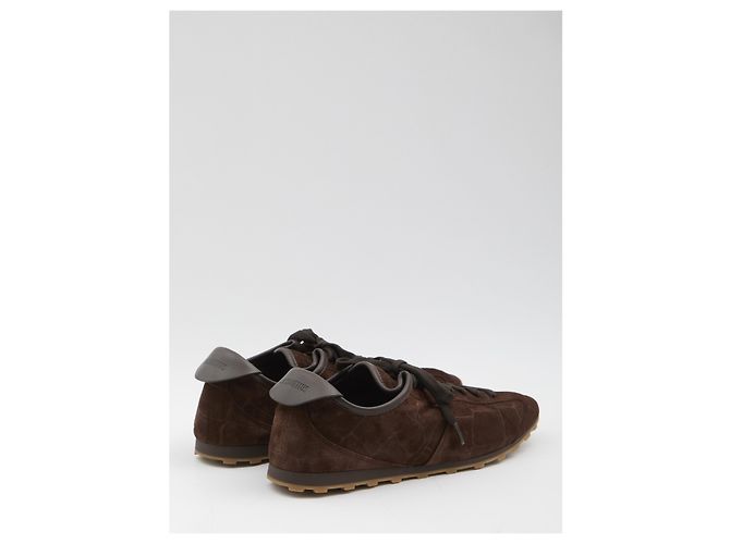 Jacquemus Les Tennis baskets cuir marron effet crocodile - vue 3