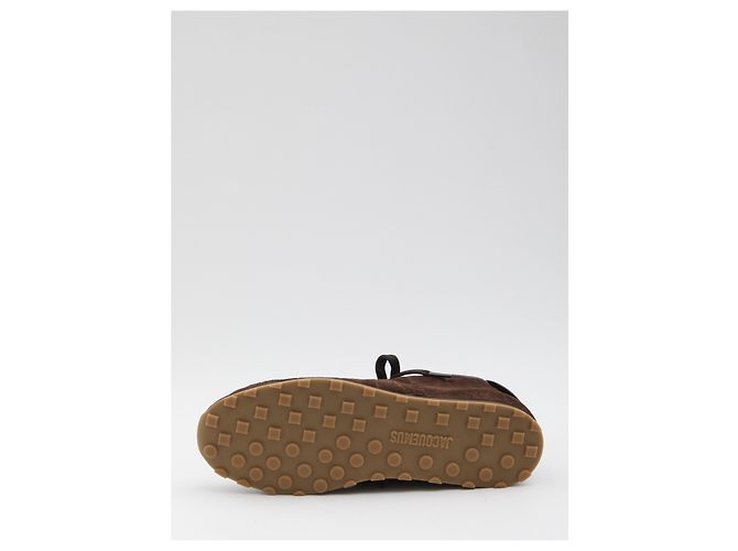 Jacquemus Les Tennis baskets cuir marron effet crocodile - vue 4