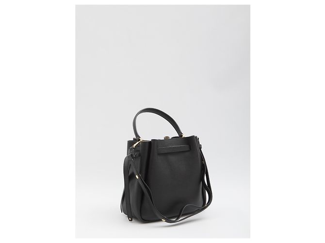Mala bucket Romy Tory Burch em couro preto - vista 2