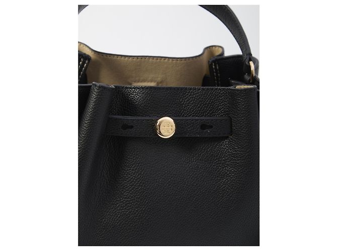 Mala bucket Romy Tory Burch em couro preto - vista 4